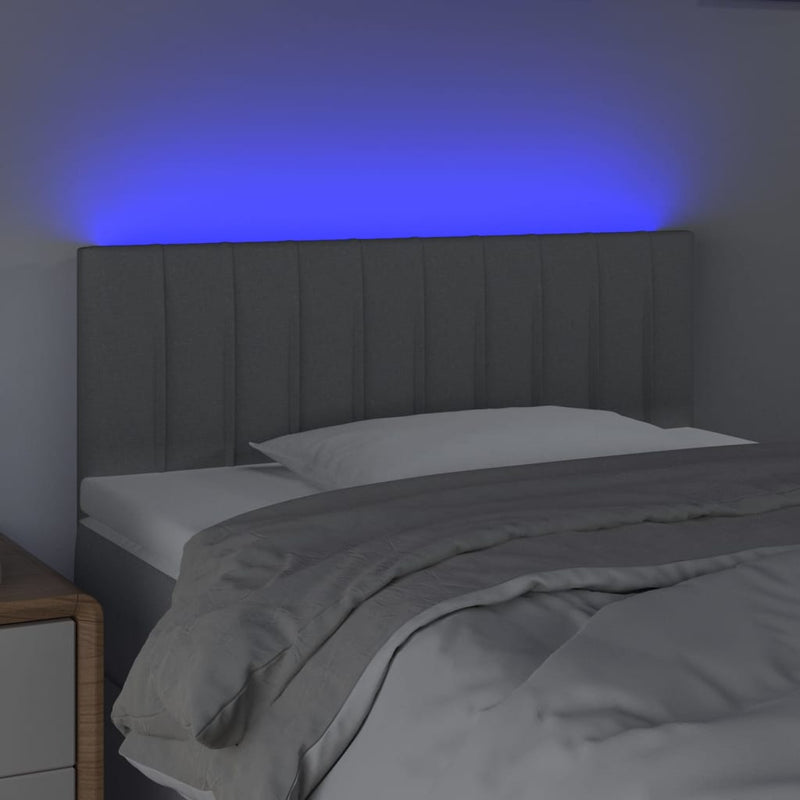 vidaXL világosszürke szövet LED-es fejtámla 90x5x78/88 cm