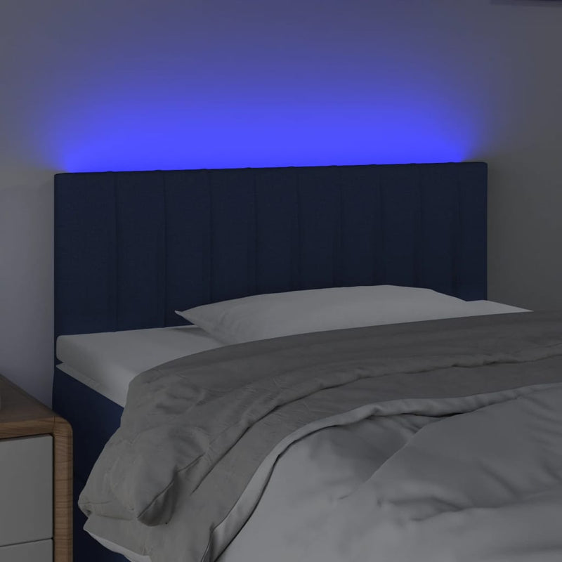 vidaXL kék szövet LED-es fejtámla 90x5x78/88 cm
