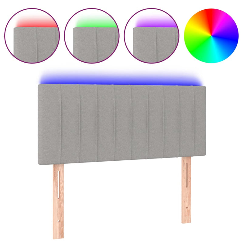 vidaXL világosszürke szövet LED-es fejtámla 100x5x78/88 cm
