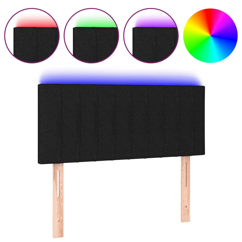 vidaXL fekete szövet LED-es fejtámla 100x5x78/88 cm