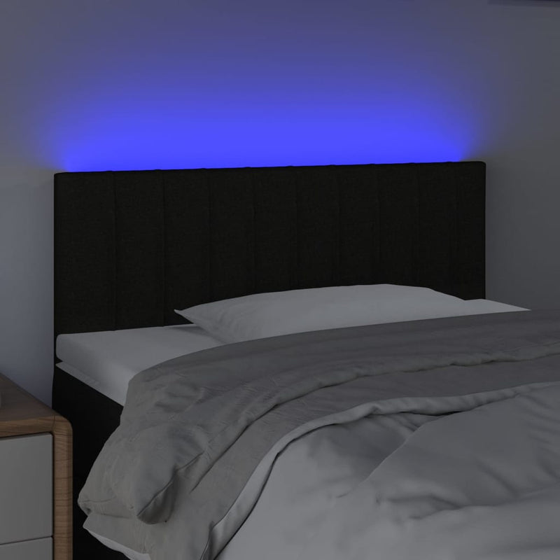 vidaXL fekete szövet LED-es fejtámla 100x5x78/88 cm
