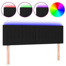 vidaXL fekete szövet LED-es fejtámla 144x5x78/88 cm