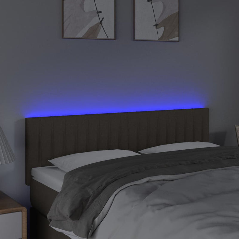 vidaXL tópszínű szövet LED-es fejtámla 144x5x78/88 cm