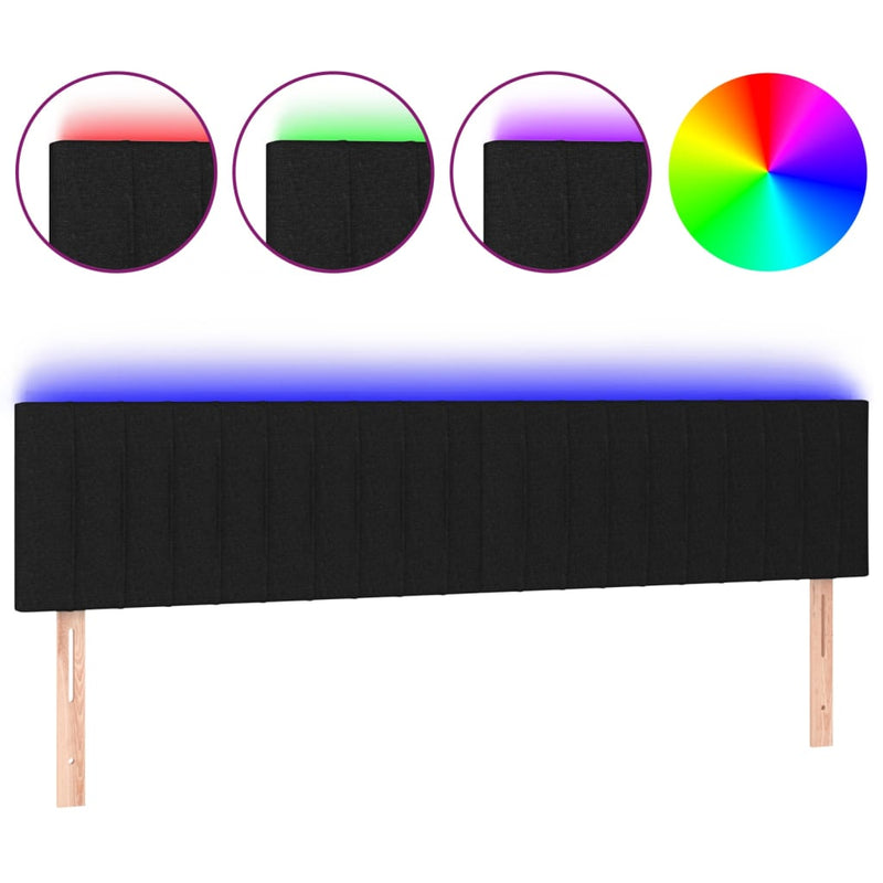 vidaXL fekete szövet LED-es fejtámla 180x5x78/88 cm