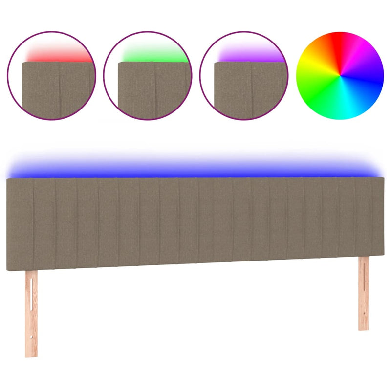 vidaXL tópszínű szövet LED-es fejtámla 180x5x78/88 cm