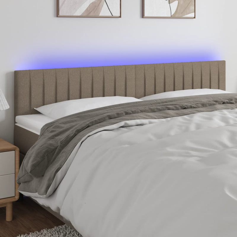 vidaXL tópszínű szövet LED-es fejtámla 180x5x78/88 cm