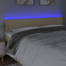 vidaXL krémszínű szövet LED-es fejtámla 180x5x78/88 cm