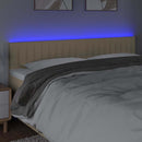 vidaXL krémszínű szövet LED-es fejtámla 180x5x78/88 cm