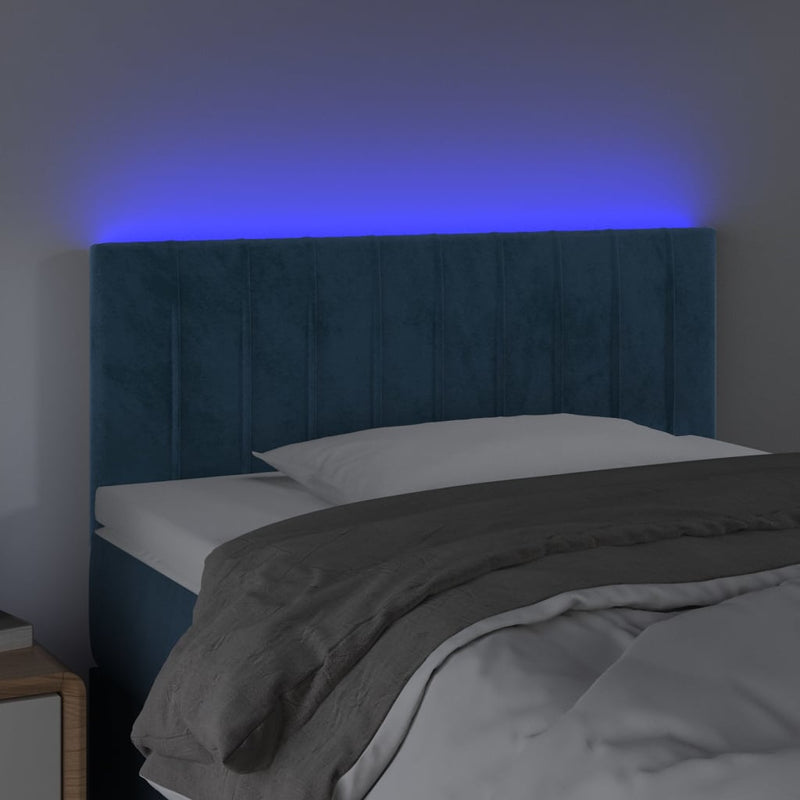 vidaXL sötétkék bársony LED-es fejtámla 80 x 5 x 78/88 cm