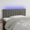 vidaXL világosszürke bársony LED-es fejtámla 90x5x78/88 cm