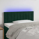 vidaXL sötétzöld bársony LED-es fejtámla 90x5x78/88 cm