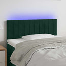 vidaXL sötétzöld bársony LED-es fejtámla 100x5x78/88 cm