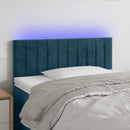 vidaXL sötétkék bársony LED-es fejtámla 100x5x78/88 cm