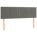 vidaXL világosszürke bársony LED-es fejtámla 144x5x78/88 cm