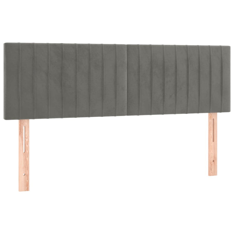 vidaXL világosszürke bársony LED-es fejtámla 144x5x78/88 cm
