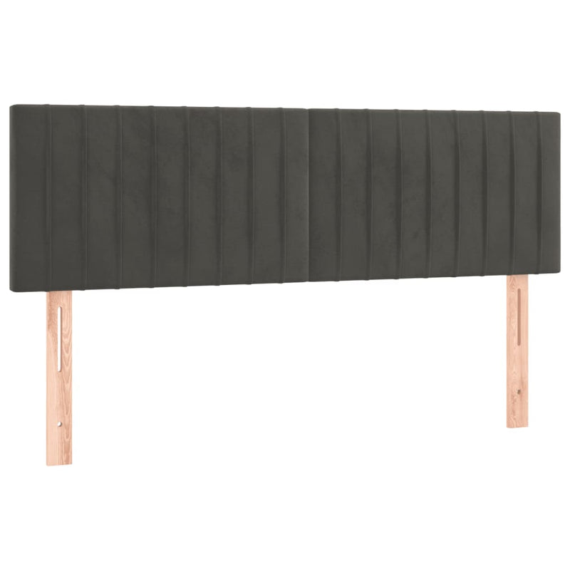 vidaXL sötétszürke bársony LED-es fejtámla 144x5x78/88 cm