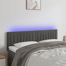 vidaXL sötétszürke bársony LED-es fejtámla 144x5x78/88 cm