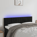 vidaXL fekete bársony LED-es fejtámla 144x5x78/88 cm