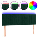 vidaXL sötétzöld bársony LED-es fejtámla 144x5x78/88 cm