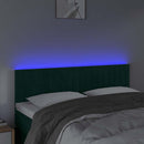 vidaXL sötétzöld bársony LED-es fejtámla 144x5x78/88 cm