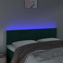 vidaXL sötétzöld bársony LED-es fejtámla 144x5x78/88 cm