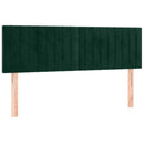vidaXL sötétzöld bársony LED-es fejtámla 144x5x78/88 cm