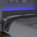 vidaXL világosszürke bársony LED-es fejtámla 160x5x78/88 cm