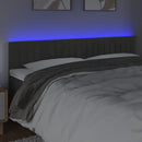 vidaXL sötétszürke bársony LED-es fejtámla 160x5x78/88 cm