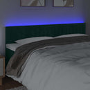 vidaXL sötétzöld bársony LED-es fejtámla 160x5x78/88 cm