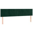 vidaXL sötétzöld bársony LED-es fejtámla 160x5x78/88 cm