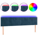 vidaXL sötétkék bársony LED-es fejtámla 160x5x78/88 cm
