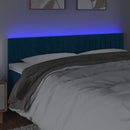 vidaXL sötétkék bársony LED-es fejtámla 160x5x78/88 cm