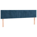 vidaXL sötétkék bársony LED-es fejtámla 160x5x78/88 cm
