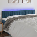 vidaXL sötétkék bársony LED-es fejtámla 160x5x78/88 cm