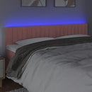 vidaXL rózsaszín bársony LED-es fejtámla 160x5x78/88 cm
