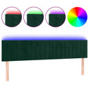 vidaXL sötétzöld bársony LED-es fejtámla 180x5x78/88 cm