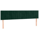 vidaXL sötétzöld bársony LED-es fejtámla 180x5x78/88 cm