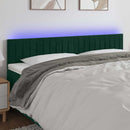 vidaXL sötétzöld bársony LED-es fejtámla 180x5x78/88 cm