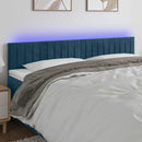 vidaXL sötétkék bársony LED-es fejtámla 180x5x78/88 cm