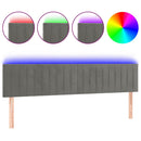 vidaXL világosszürke bársony LED-es fejtámla 200x5x78/88 cm