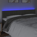 vidaXL sötétszürke bársony LED-es fejtámla 200x5x78/88 cm