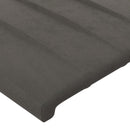 vidaXL sötétszürke bársony LED-es fejtámla 200x5x78/88 cm