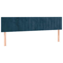 vidaXL sötétkék bársony LED-es fejtámla 200x5x78/88 cm