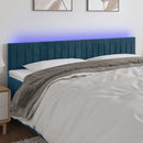 vidaXL sötétkék bársony LED-es fejtámla 200x5x78/88 cm