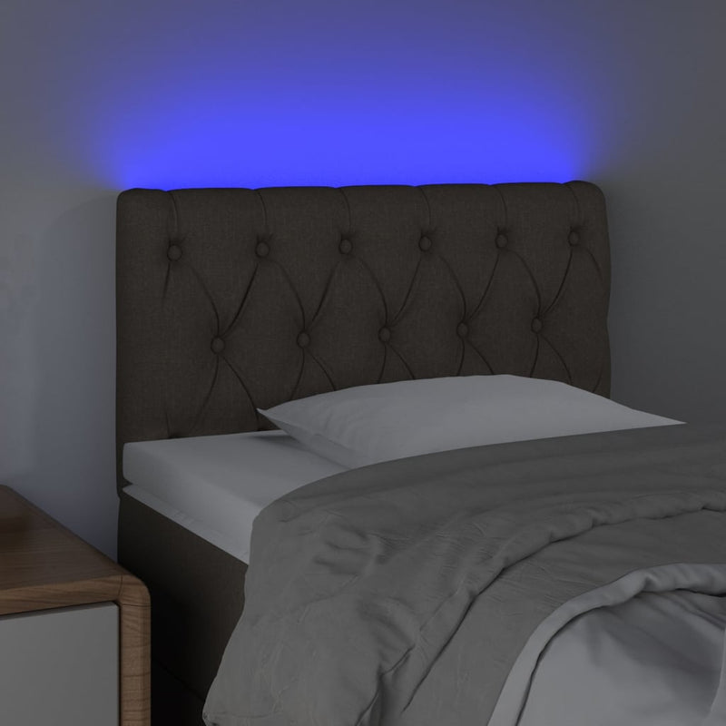 vidaXL tópszínű szövet LED-es fejtámla 80 x 7 x 78/88 cm