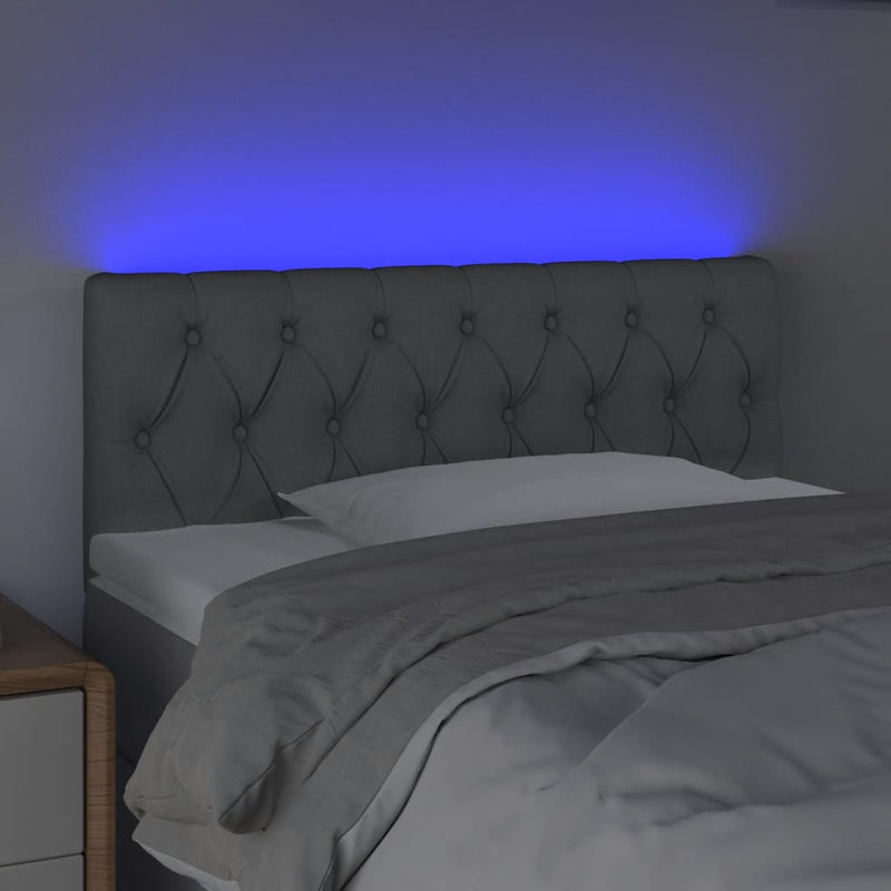 vidaXL világosszürke szövet LED-es fejtámla 90 x 7 x 78/88 cm