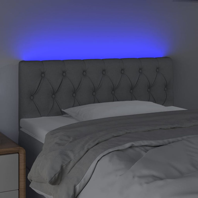 vidaXL világosszürke szövet LED-es fejtámla 100 x 7 x 78/88 cm