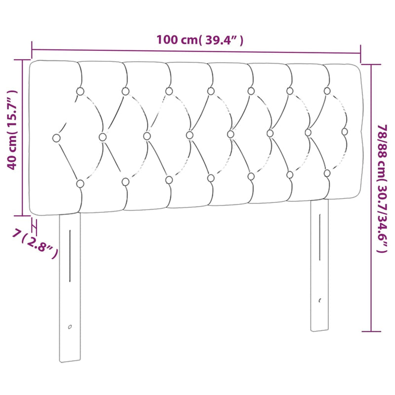 vidaXL világosszürke szövet LED-es fejtámla 100 x 7 x 78/88 cm