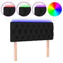 vidaXL fekete szövet LED-es fejtámla 100 x 7 x 78/88 cm