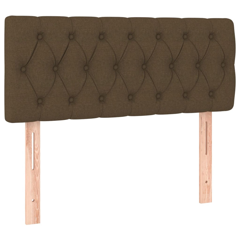 vidaXL sötétbarna szövet LED-es fejtámla 100 x 7 x 78/88 cm